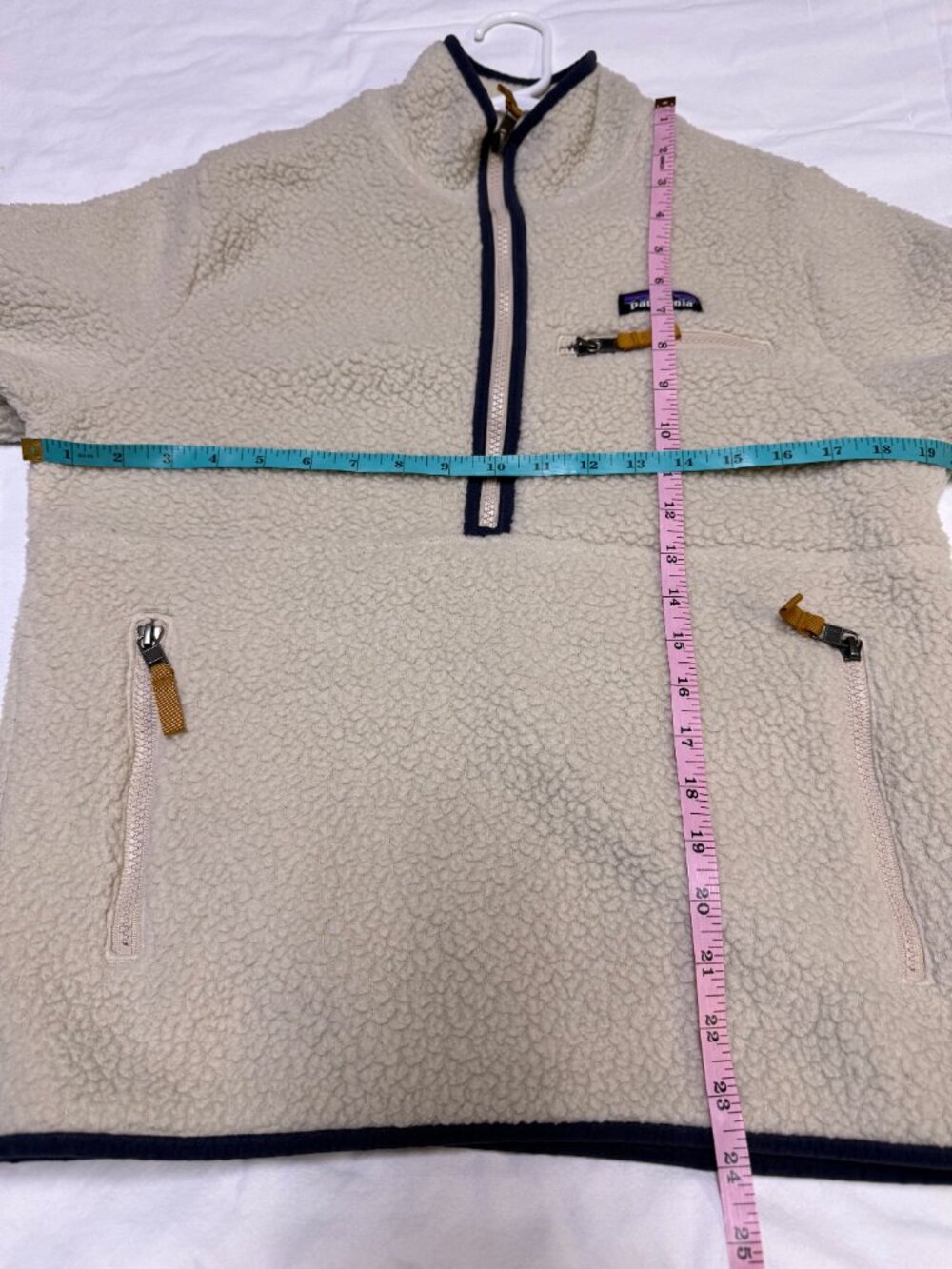 Patagonia Women’s Retro Pile Marsupial Pullover Small Pelican GUC - Picture 10 of 12